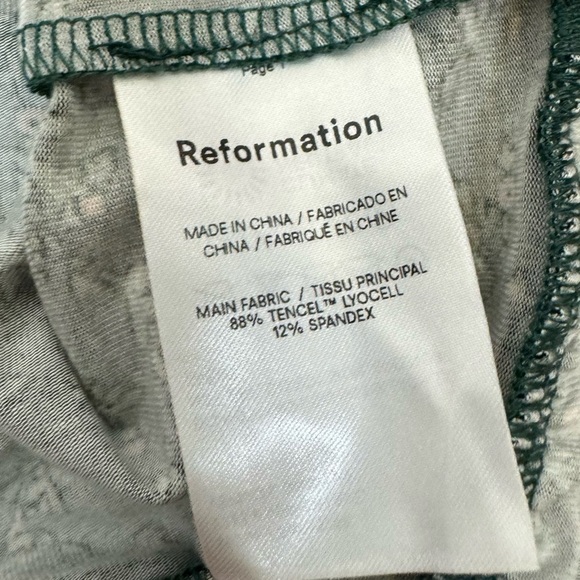 Reformation Anjeline Coriander Greeb Floral Mini Dress Size Medium - Picture 13 of 14